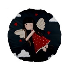 Cupid Girl Standard 15  Premium Round Cushions by Valentinaart