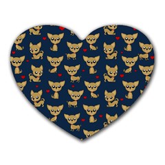 Chihuahua Pattern Heart Mousepads by Valentinaart
