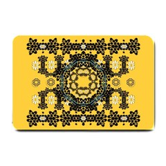 Ornate Circulate Is Festive In A Flower Wreath Decorative Small Doormat  by pepitasart