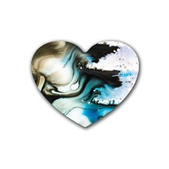 Abstract Painting Background Modern Rubber Coaster (heart)  by Nexatart