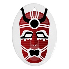 Africa Mask Face Hunter Jungle Devil Ornament (oval) by Alisyart