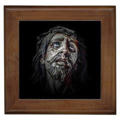 Jesuschrist Face Dark Poster Framed Tiles by dflcprints