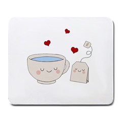 Cute Tea Large Mousepads by Valentinaart