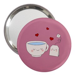Cute Tea 3  Handbag Mirrors by Valentinaart