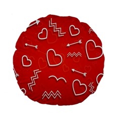 Background Valentine S Day Love Standard 15  Premium Flano Round Cushions by Nexatart