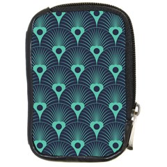 Blue,teal,peacock Pattern,art Deco Compact Camera Cases by NouveauDesign