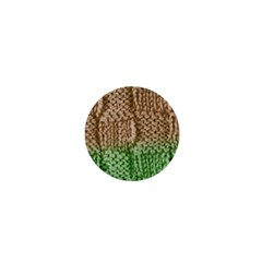 Knitted Wool Square Beige Green 1  Mini Buttons by snowwhitegirl