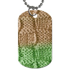 Knitted Wool Square Beige Green Dog Tag (one Side) by snowwhitegirl