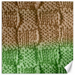 Knitted Wool Square Beige Green Canvas 16  X 16   by snowwhitegirl
