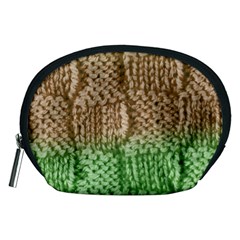 Knitted Wool Square Beige Green Accessory Pouches (medium)  by snowwhitegirl