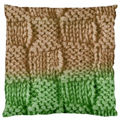 Knitted Wool Square Beige Green Standard Flano Cushion Case (two Sides) by snowwhitegirl