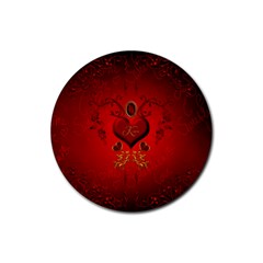 Wonderful Hearts, Kisses Rubber Coaster (round)  by FantasyWorld7