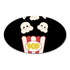 Cute Kawaii Popcorn Oval Magnet by Valentinaart