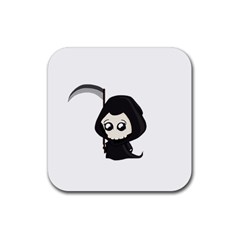 Cute Grim Reaper Rubber Coaster (square)  by Valentinaart