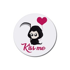 Cute Grim Reaper Rubber Round Coaster (4 Pack)  by Valentinaart