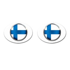 Finland Country Flag Countries Cufflinks (oval) by Nexatart