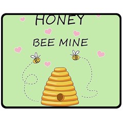 Bee Mine Valentines Day Fleece Blanket (medium)  by Valentinaart