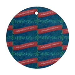 Valentine Day Pattern Round Ornament (two Sides) by dflcprints