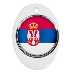 Serbia Flag Icon Europe National Oval Ornament (two Sides) by Nexatart