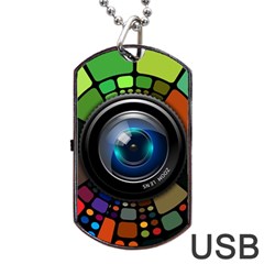 Lens Photography Colorful Desktop Dog Tag Usb Flash (two Sides) by Nexatart