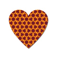 Black And Orange Diamond Pattern Heart Magnet