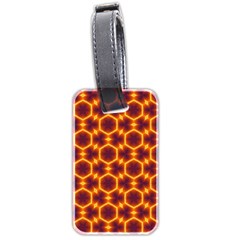 Black And Orange Diamond Pattern Luggage Tags (two Sides) by Fractalsandkaleidoscopes