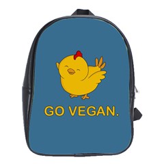 Go Vegan - Cute Chick  School Bag (large) by Valentinaart