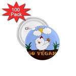 Go Vegan - Cute Chick  1.75  Buttons (100 pack) 