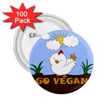 Go Vegan - Cute Chick  2.25  Buttons (100 pack) 