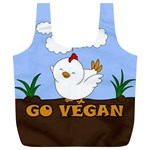 Go Vegan - Cute Chick  Full Print Recycle Bags (L) 