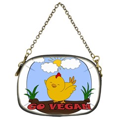 Go Vegan - Cute Chick  Chain Purses (one Side)  by Valentinaart