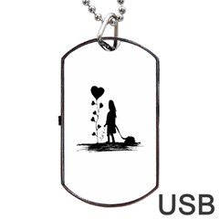 Sowing Love Concept Illustration Small Dog Tag Usb Flash (two Sides) by dflcprints