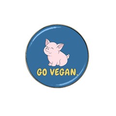 Go Vegan - Cute Pig Hat Clip Ball Marker by Valentinaart