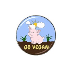 Go Vegan - Cute Pig Hat Clip Ball Marker (4 Pack) by Valentinaart