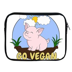 Go Vegan - Cute Pig Apple Ipad 2/3/4 Zipper Cases by Valentinaart