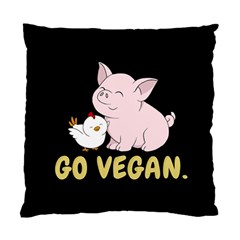 Go Vegan - Cute Pig And Chicken Standard Cushion Case (two Sides) by Valentinaart