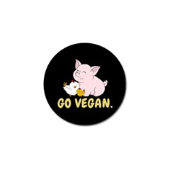 Go Vegan - Cute Pig And Chicken Golf Ball Marker (4 Pack) by Valentinaart