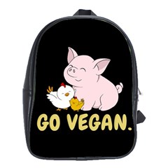 Go Vegan - Cute Pig And Chicken School Bag (large) by Valentinaart
