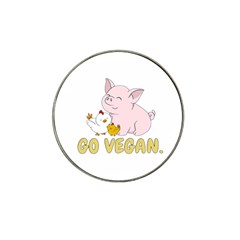 Go Vegan - Cute Pig And Chicken Hat Clip Ball Marker (4 Pack) by Valentinaart