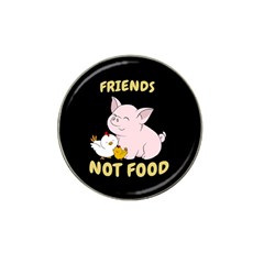 Friends Not Food - Cute Pig And Chicken Hat Clip Ball Marker (4 Pack) by Valentinaart