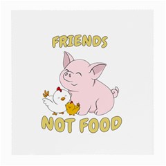 Friends Not Food - Cute Pig And Chicken Medium Glasses Cloth by Valentinaart
