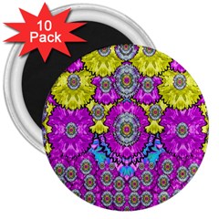 Fantasy Bloom In Spring Time Lively Colors 3  Magnets (10 Pack)  by pepitasart