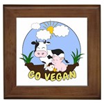 Friends Not Food - Cute Pig and Chicken Framed Tiles