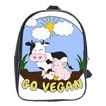 Friends Not Food - Cute Pig and Chicken School Bag (XL)