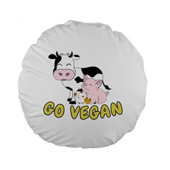 Friends Not Food - Cute Pig And Chicken Standard 15  Premium Flano Round Cushions by Valentinaart