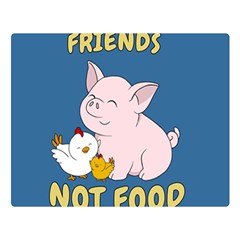 Friends Not Food - Cute Pig And Chicken Double Sided Flano Blanket (large)  by Valentinaart