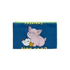 Friends Not Food - Cute Pig And Chicken Cosmetic Bag (xs) by Valentinaart