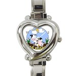 Friends Not Food - Cute Cow, Pig and Chicken Heart Italian Charm Watch