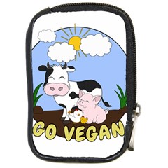 Friends Not Food - Cute Cow, Pig And Chicken Compact Camera Cases by Valentinaart
