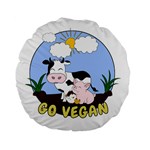 Friends Not Food - Cute Cow, Pig and Chicken Standard 15  Premium Flano Round Cushions